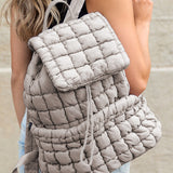 Black Quilted Puffer Backpack
