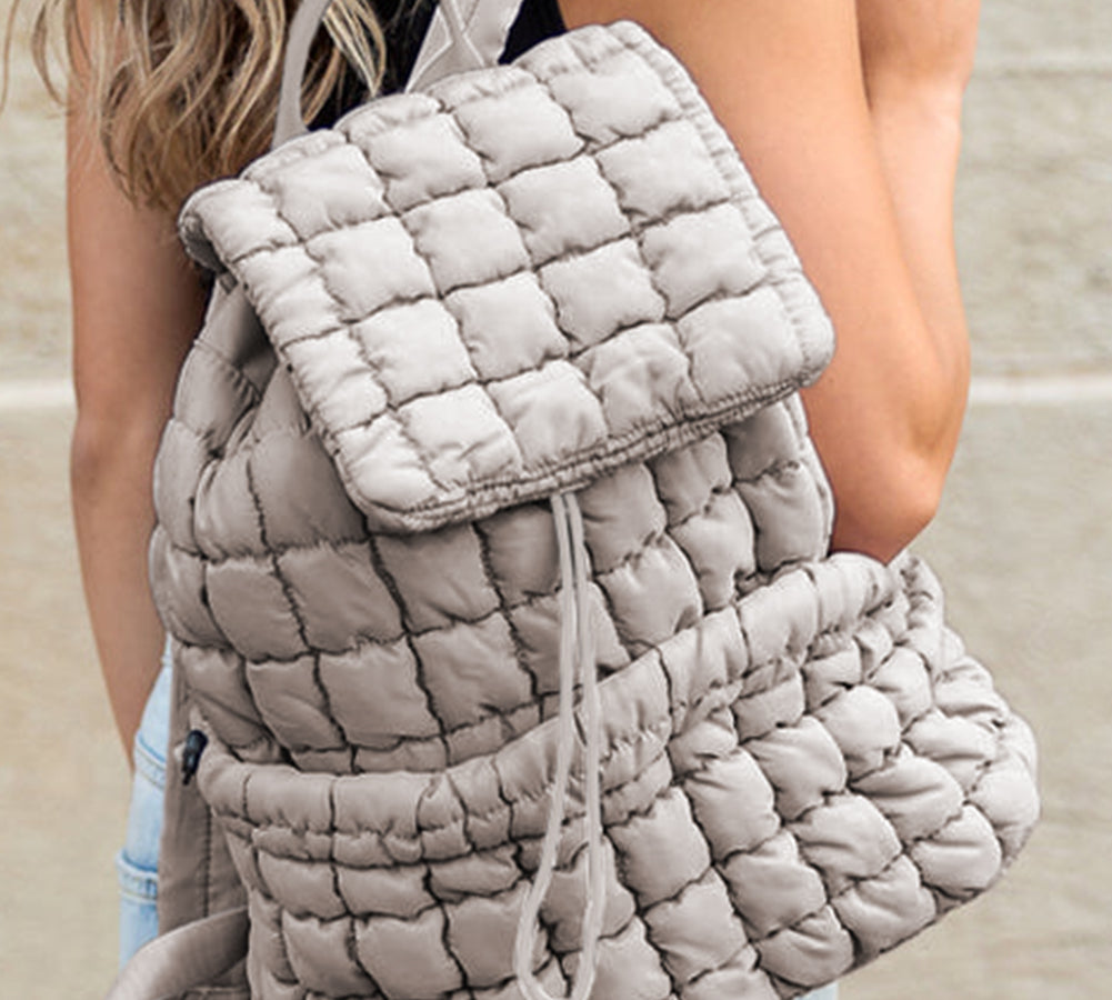 Black Quilted Puffer Backpack