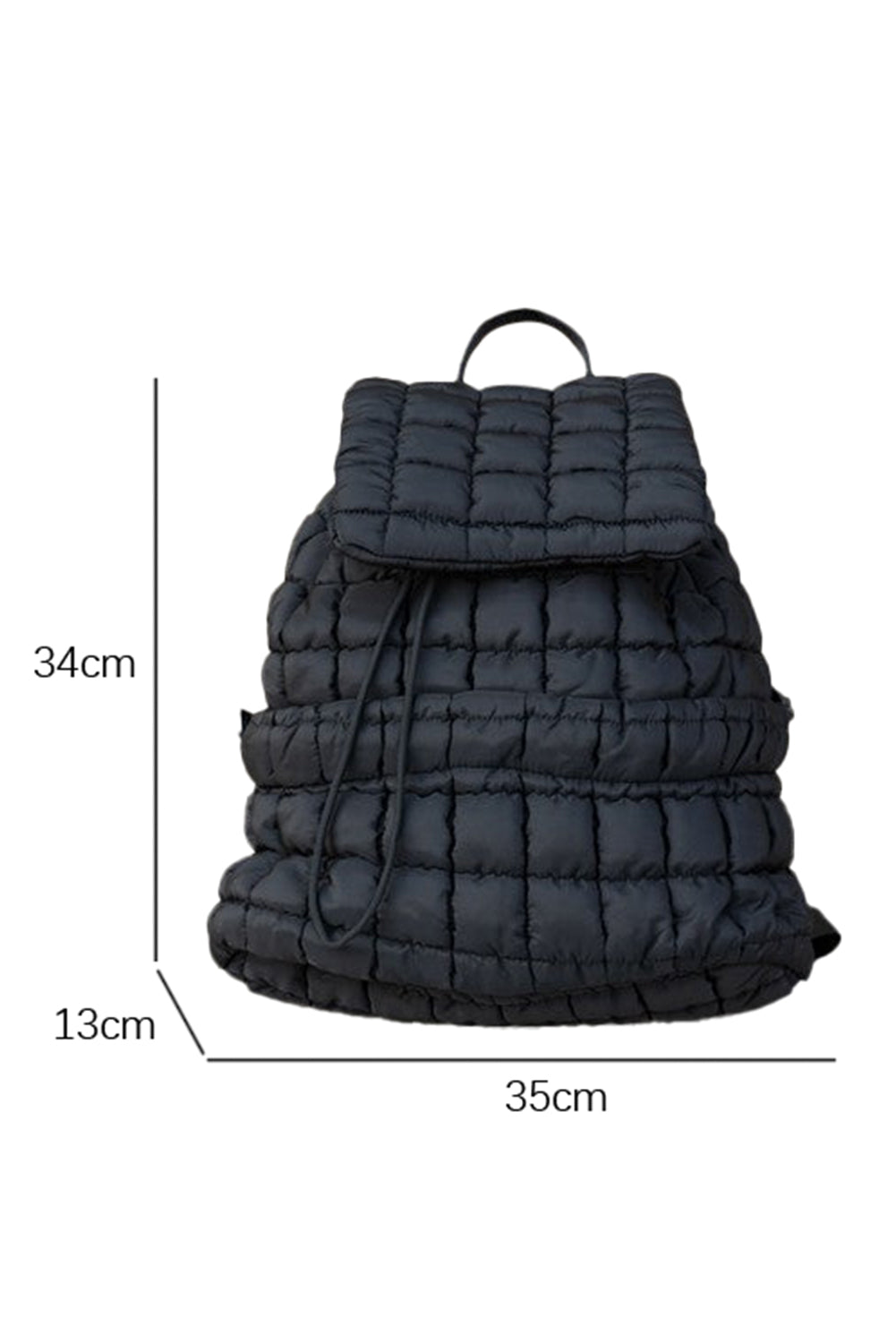 Modern black puffer backpack with quilted design and sleek look