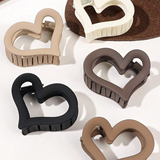 Black Frosted Heart Hair Clip