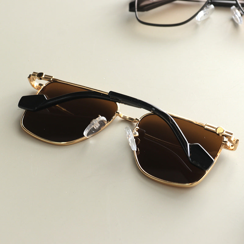 Baby Kids Square Frame Metal Sun Protection Sunglasses