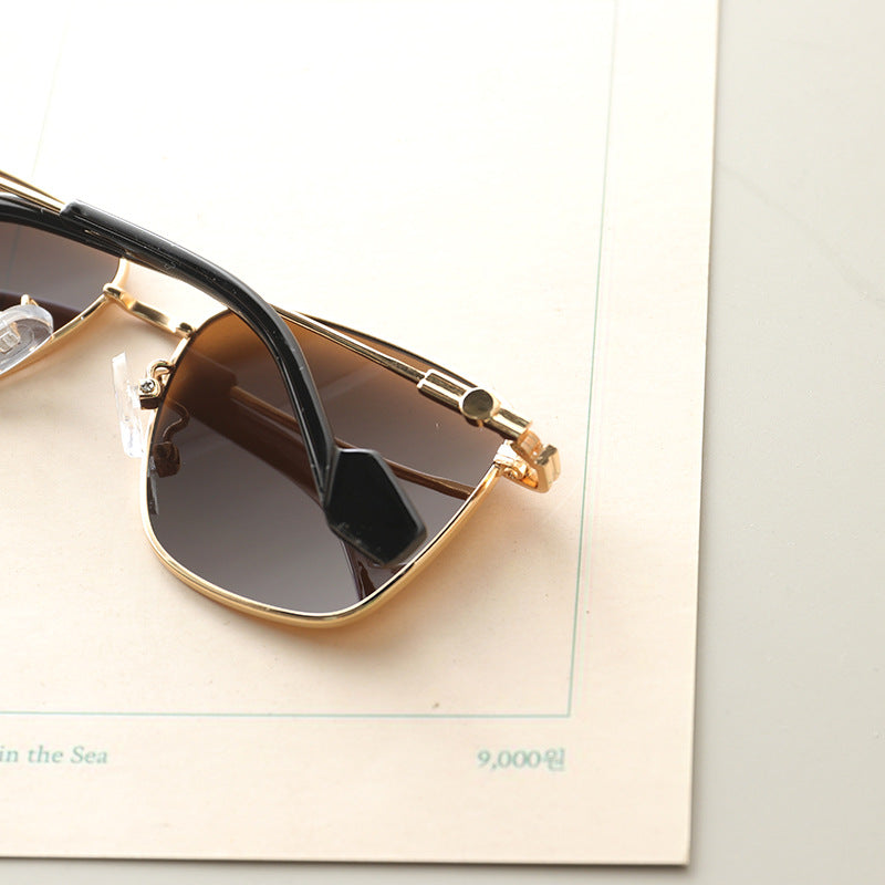 Baby Kids Square Frame Metal Sun Protection Sunglasses