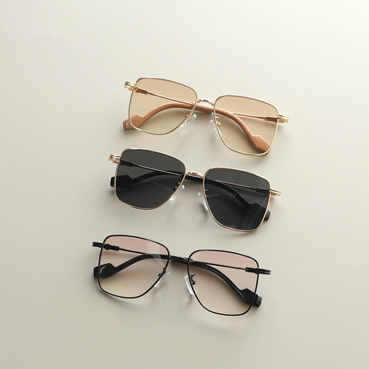 Baby Kids Square Frame Metal Sun Protection Sunglasses