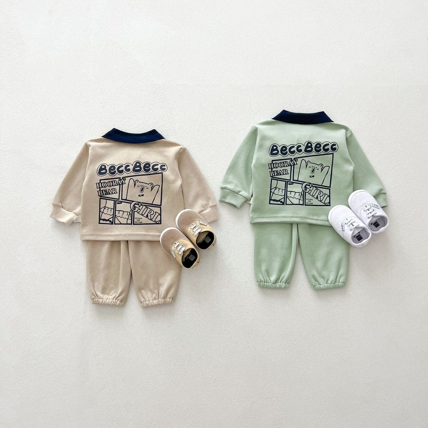 versatile polo top and pants set for daily wear