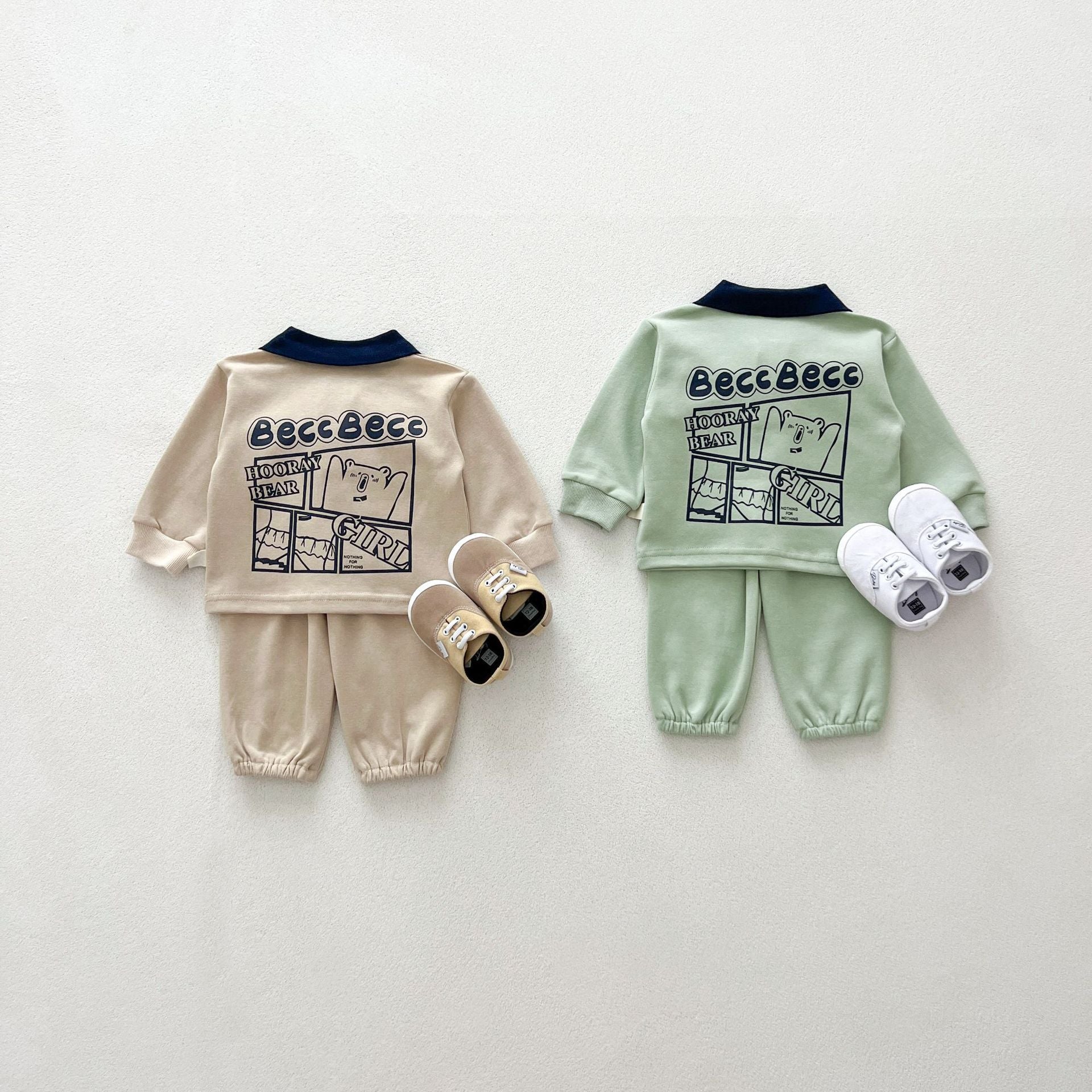 versatile polo top and pants set for daily wear