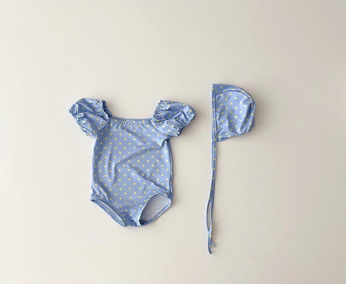 Baby Girl Print Pattern Hot Selling Swimsuit With Hats