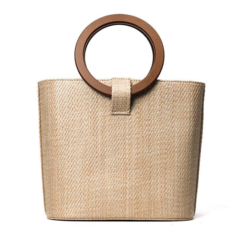 Womens Straw Woven Bag New Fashionable Beach Bags Woven Handbag With
