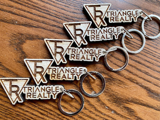 custom logo engraved wood keychain eco-friendly